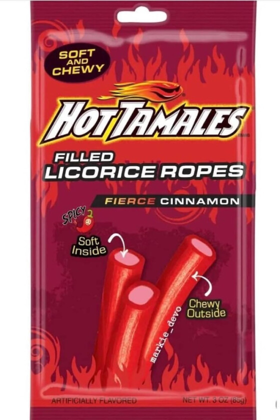 Hot Tamales Filled Ropes Fierce Cinnamon 85g