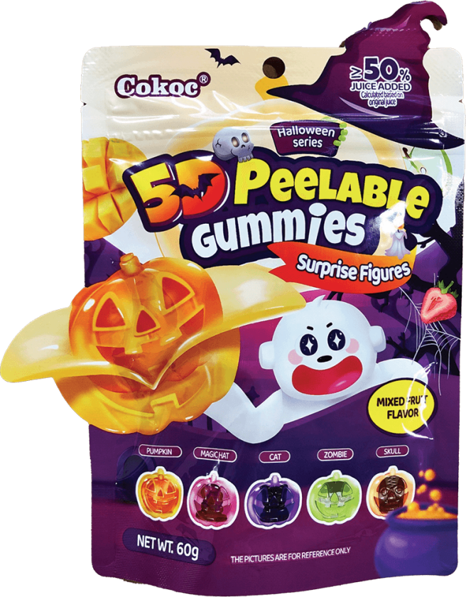5D Peelable Gummies Mixed Fruit Halloween 60g
