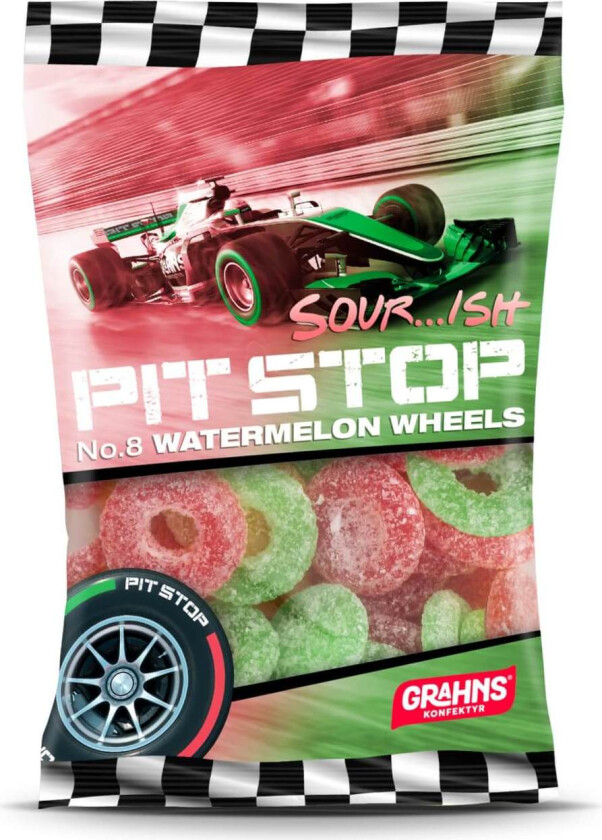 Pit Stop Sour Watermelon Wheels 100g