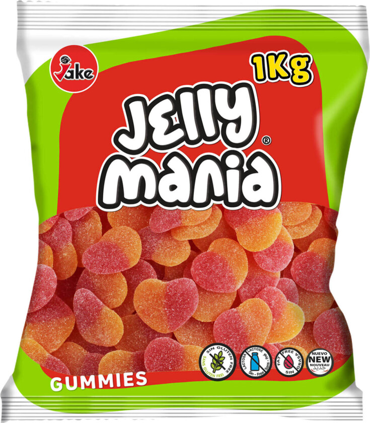 Jelly Mania Peach Hearts 1kg
