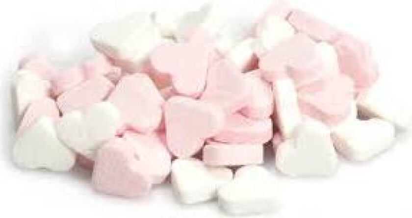 Fortuin Mini Peppermint Hjärtan Rosa & Vit 1kg