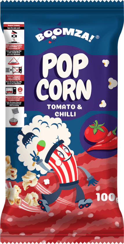 Bilde av Boomza Mikropopcorn Tomato & Chilli 100g