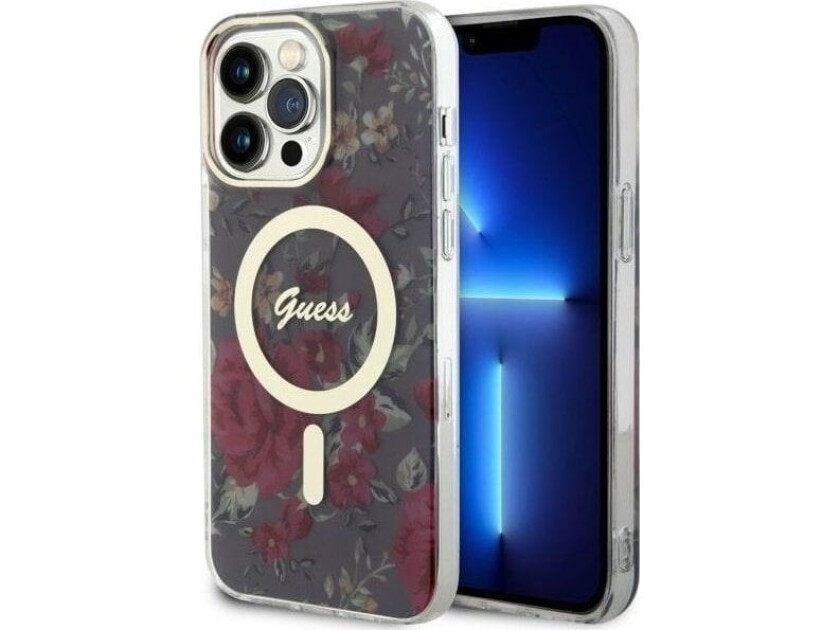 Guess GUHMP14XHCFWSA iPhone 14 Pro Max 6.7" green/khaki hardcase Flower MagSafe