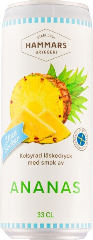Hammars Ananas Utan Socker 33cl
