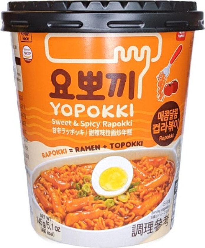 Bilde av Rabokki Ramen Rice Cake Cup Sweet & Spicy 145g