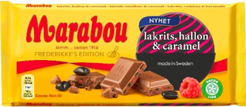 Marabou Lakrits, Hallon & Caramel 160g