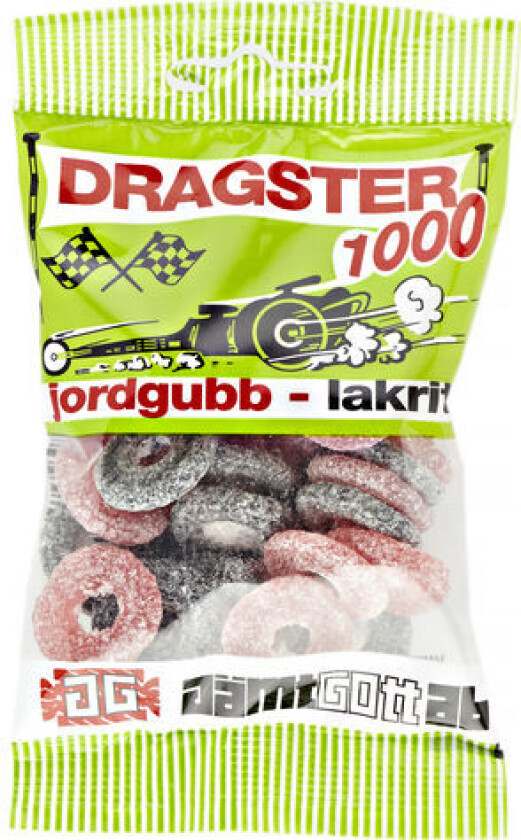Dragster Jordgubb & Lakrits 65g