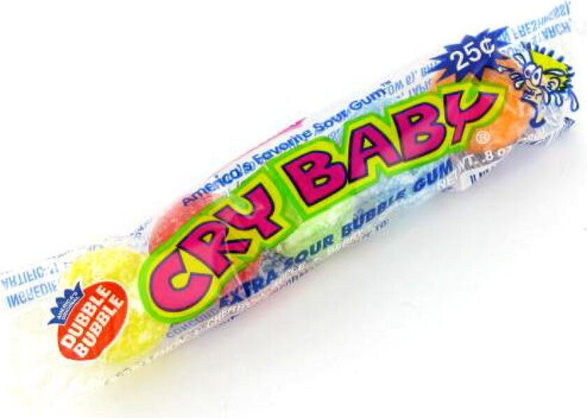 Dubble Bubble Cry Baby Sour Gum 4 Ball Tube