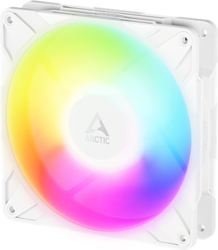 P14 Pro Reverse A-RGB (White) - Kabinettvifte - 140mm - Hvit med RGB-lys