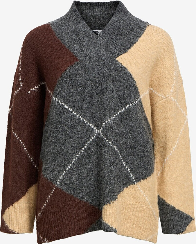 Pullover objZena Knit L/S LO - Grå