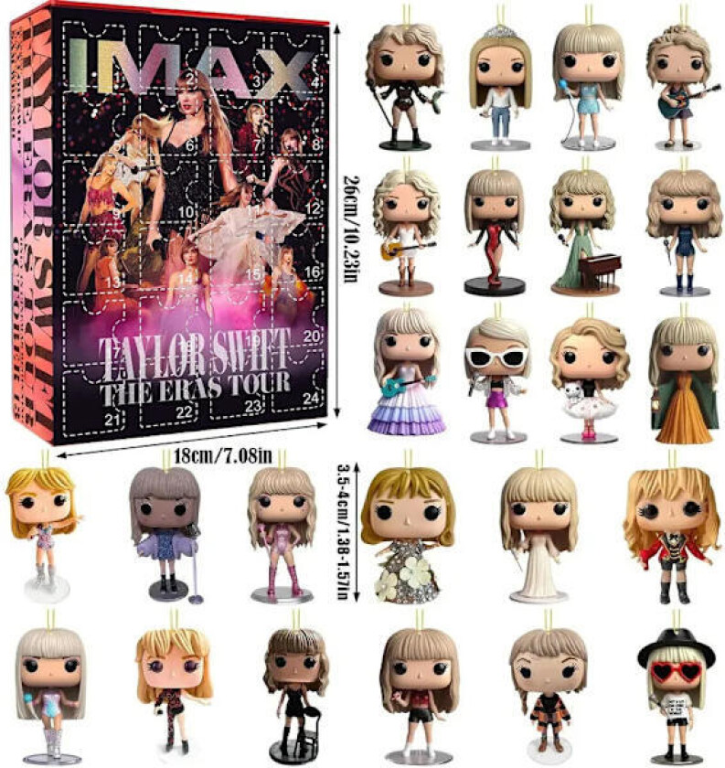 Julekalender, Taylor Swifts musikk og stil inspirerte juleoverraskelses akryl juletrepynt, adventskalender A
