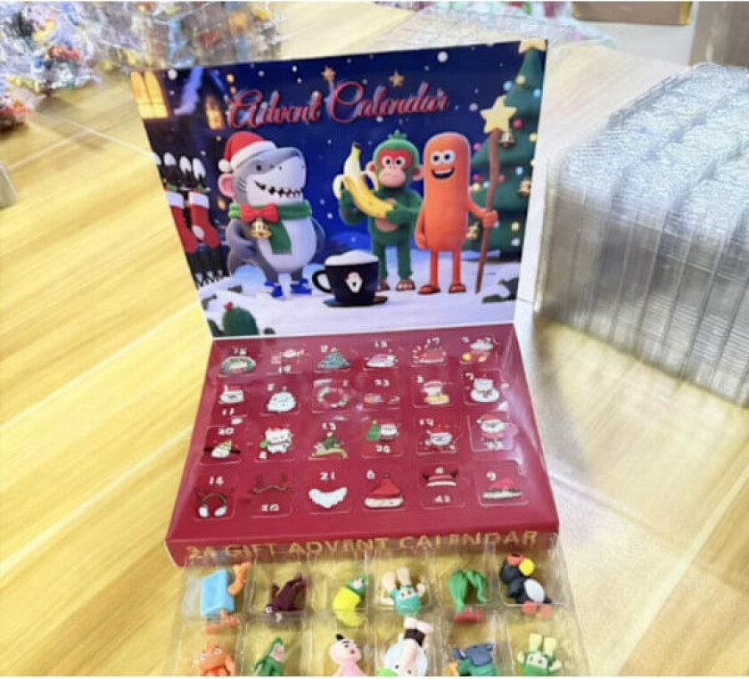 24 stk. Adventskalender i italiensk stil \"Brainrot Tralalero Tralala \", \"Brainrot Meme \" Hajfigurer, Morsomme \"Brainrot Tung Tung Tung Sahur \" Figurer