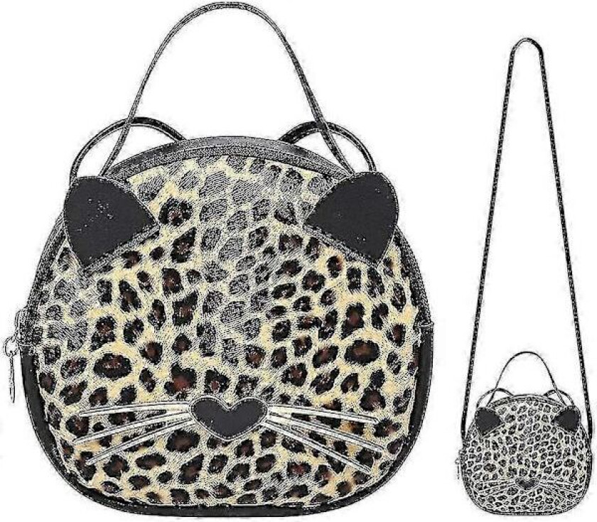 Søt Katteveske Leopard Crossbody Veske Mini Skulderveske Håndvesker For Barn Kvinner Tenåringsjenter (brun)