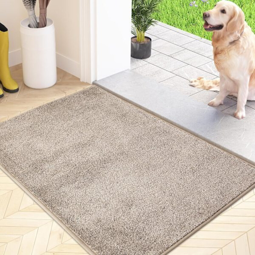 Smussfangermatte, Innendørs, 50 x 80 cm, Sklisikker Maskinvaskbar Dørmatte, Inngangsdørmatte med Vannabsorpsjon, Dørmatte for Hund, Entré