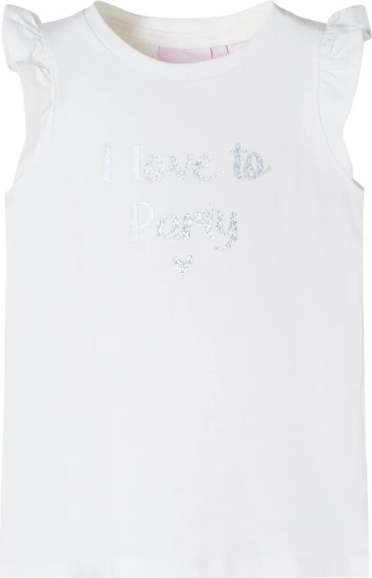 T-skjorte for barn med volangermer hvit 140