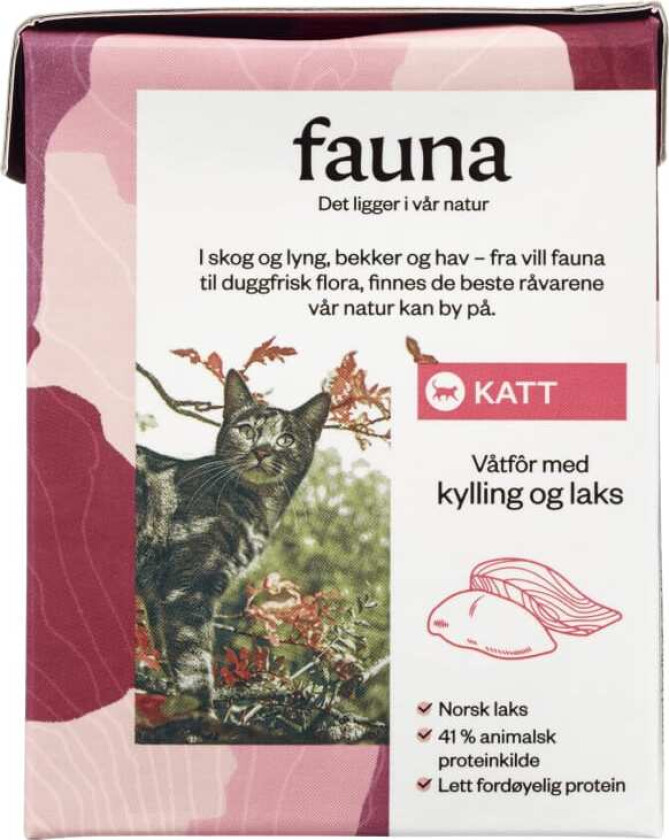 Bilde av Fauna Katt Våtfor Kylling&Laks 365g