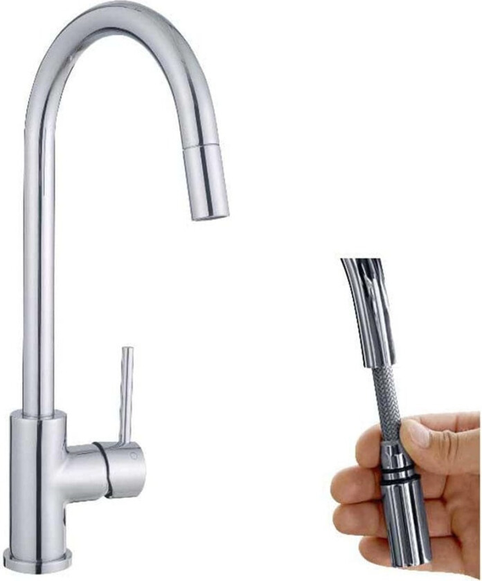 Azur V Kjøkkenarmatur - Uttrekkbar tut Krom