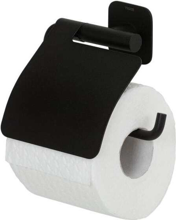 Colar Toalettrullholder med Lokk Svart Matt