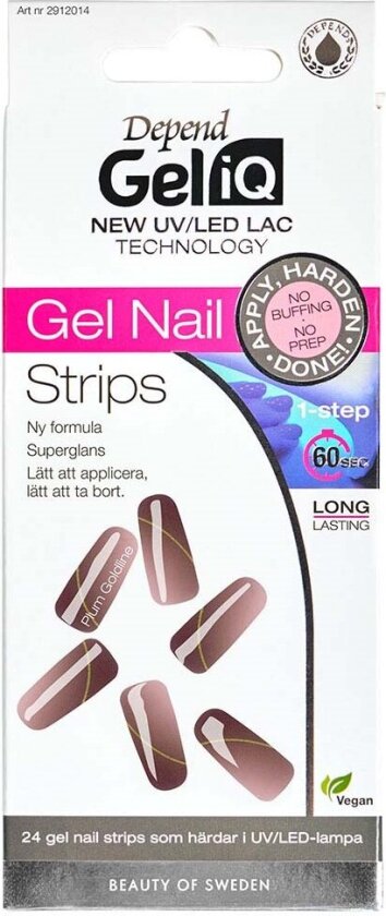 Gel iQ Gel Nail Strips Plum Goldline