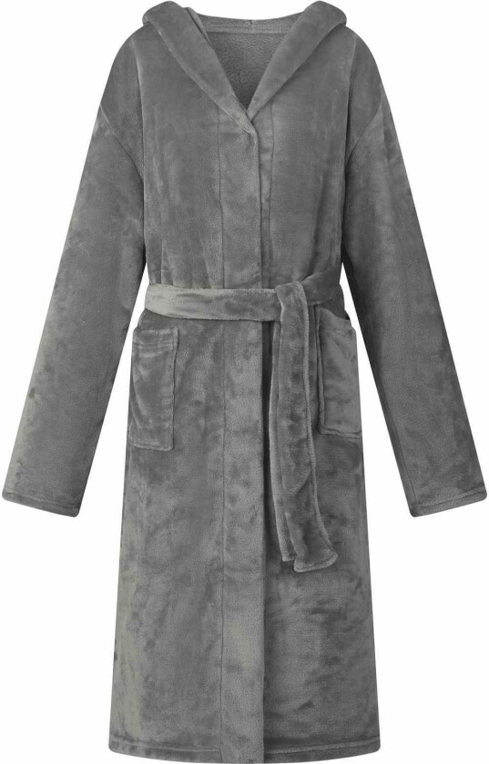 Badekåpe med hette Mørkegrå l Flanell