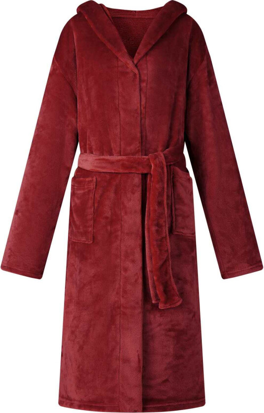 Badekåpe med hette Bordeaux Rød xxxl Flanell