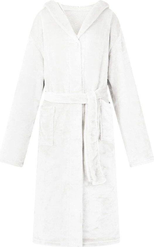 Badekåpe med hette Hvit l Flanell