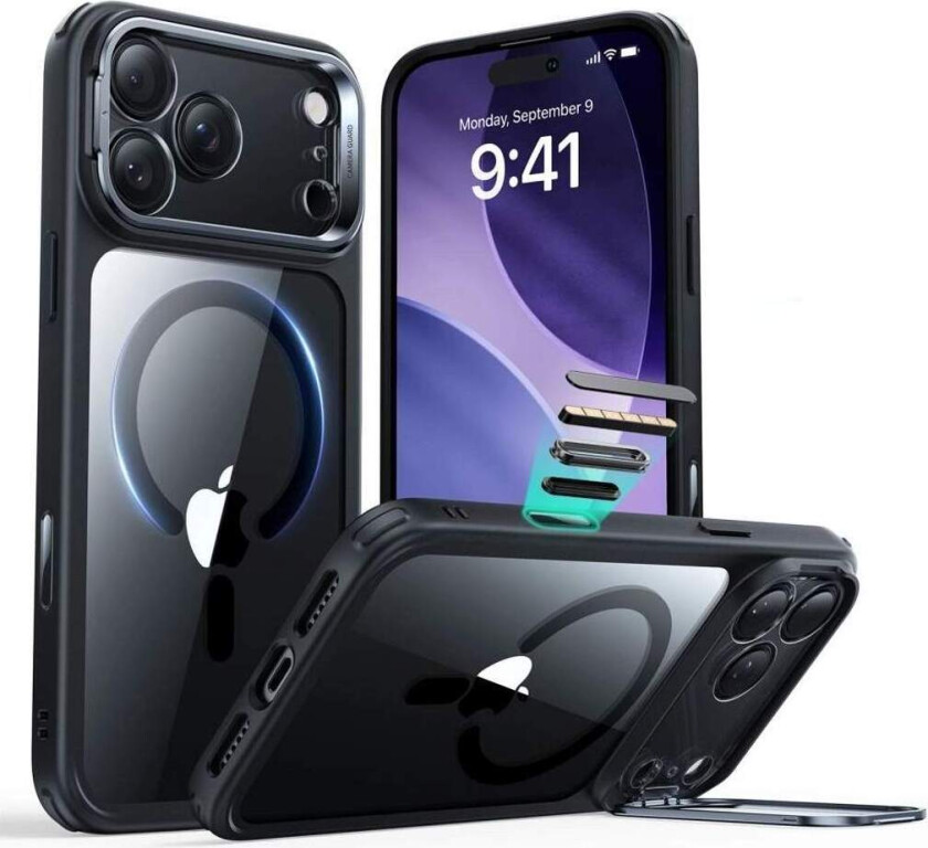 Classic Hybrid Kickstand MagSafe-deksel til iPhone 17 Pro – klar svart