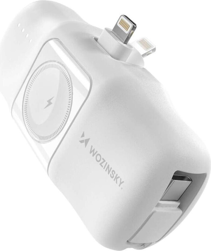 Bilde av Mini Powerbank Lightning med USB-C og Apple Watch-lader 5000mAh - Hvit