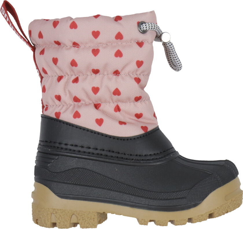 Termostøvler m. Ullfôr - Rose med rødt Hearts - - 33 - Gummistøvler