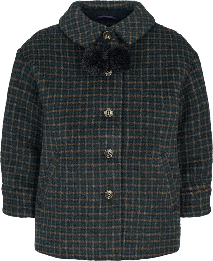 Frakk - Ull/Polyester stoff - Odalyn - Rutete - - 10 år (140) - Vinterjakke