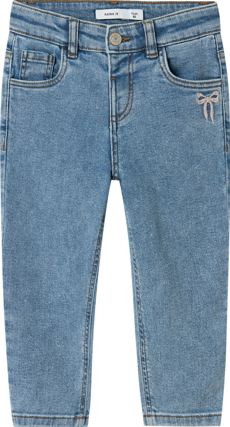 Jeans - Noos - NmfBella - Medium+ Blue Denim/Bom Embroid - - 5 år (110) - Jeans
