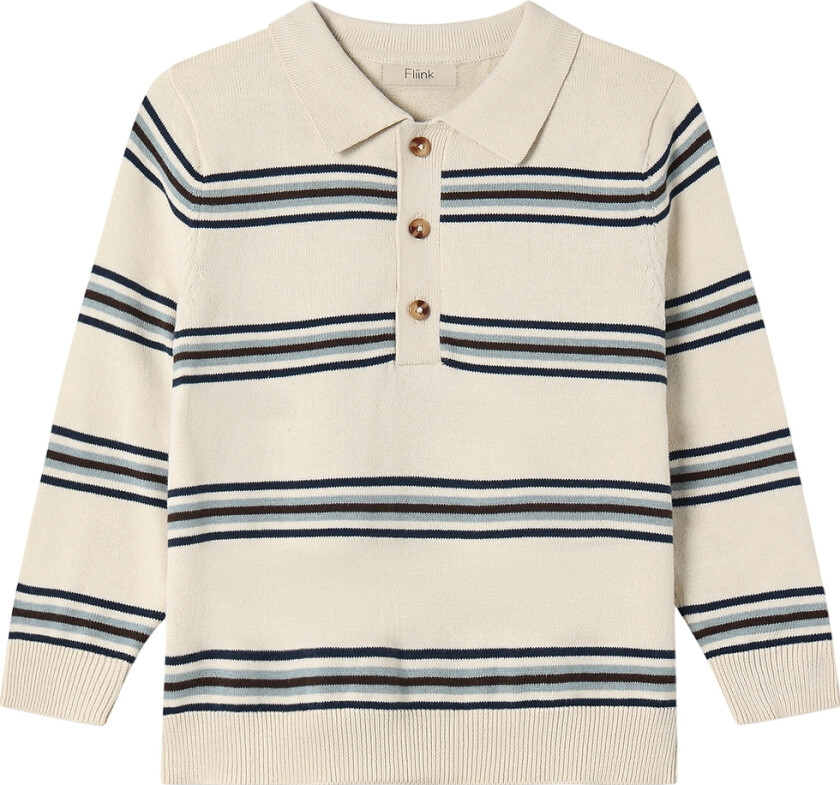 Poloskjorte - Strikk - Benny - Sandshell/Striper - - 92 - Genser