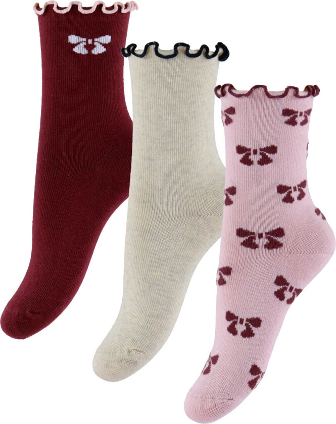 Sokker - 3-pack - NmfSilke - Minnesmerke Lilac/Peyote Me - - 22/24 - Sokker