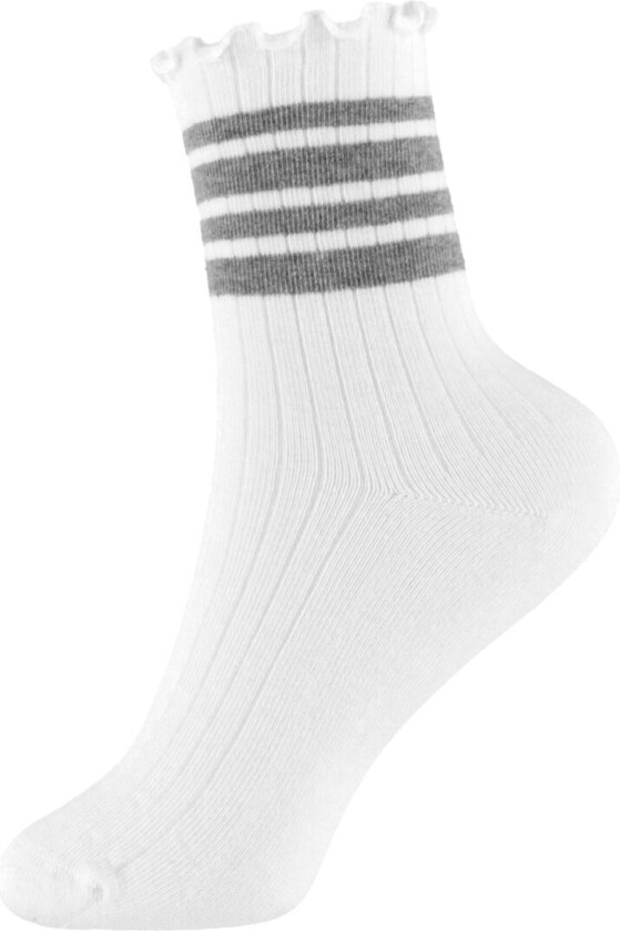 Sokker - NkfSille - Bright White/Grey Melange - - 37/39 - Sokker