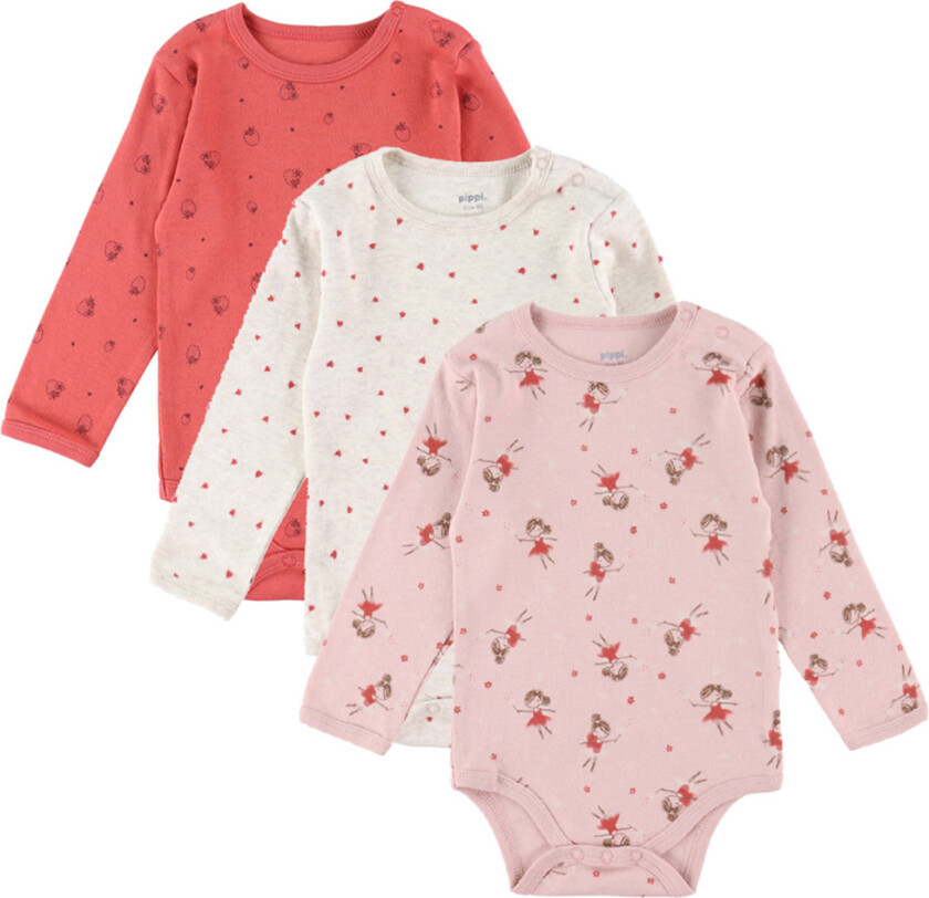 Pippi Body - 1 stk. - Assortert - L/Æ - Jente - Pippi Baby - 4 år (104) - Langermet Body