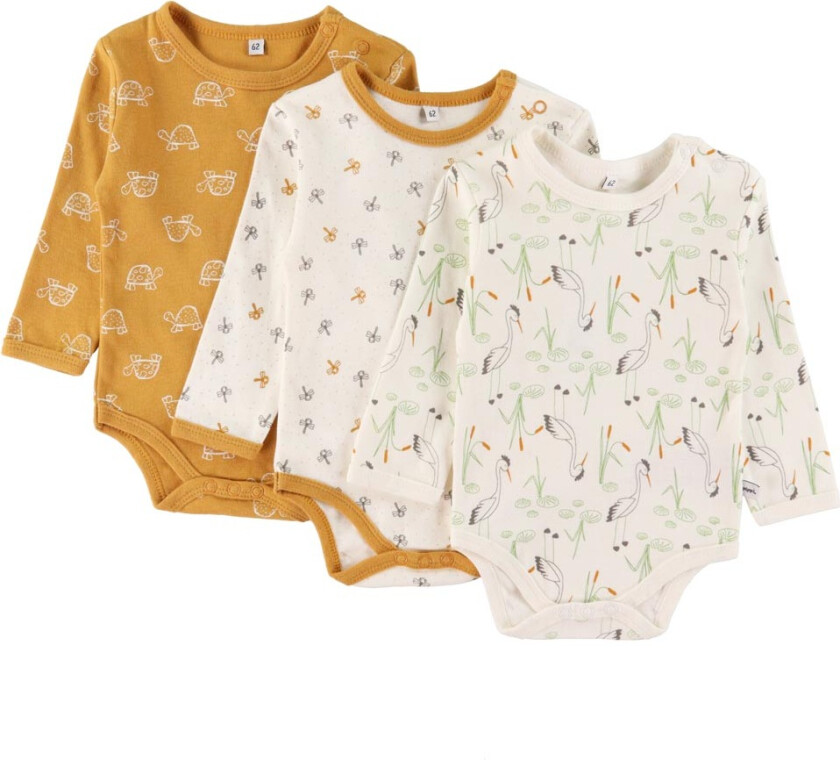 Pippi Body - 1 stk. - Assortert - L/Æ - Unisex m. Mønster - Pippi Baby - 50 - Langermet Body