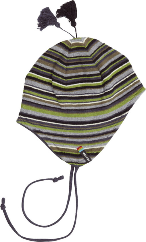 Strikkelue - Grønn Stripete - - 6-9 md - Lue