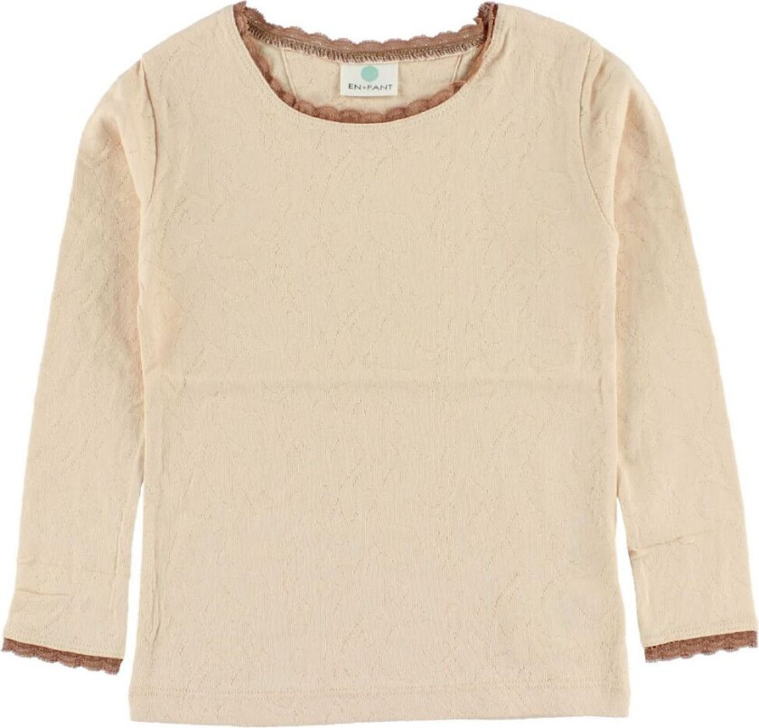 Genser - Fersken m. Hullmønster - - 62 - Genser