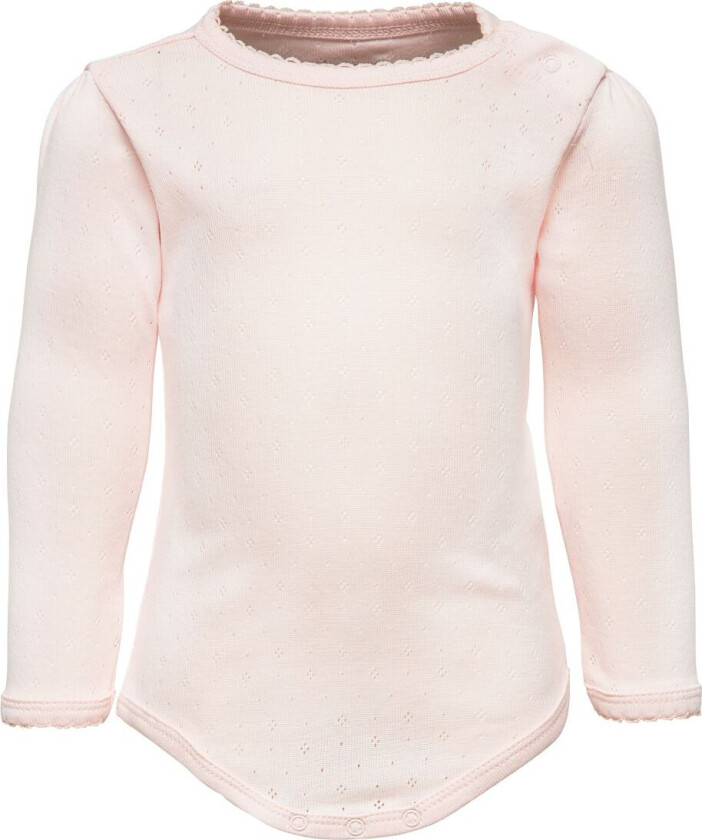 Body - I/e - HMLElla - Rosa m. Hullmønster - - 2 år (92) - Langermet Body