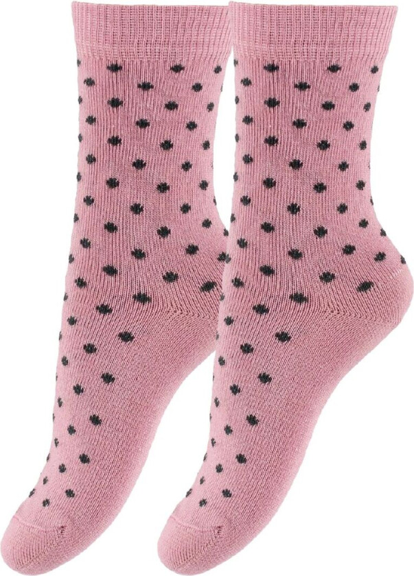 Sokker - 2-pack - Gl. Rosa m. Kullgrå Prikker - - 35/38 - Sokker