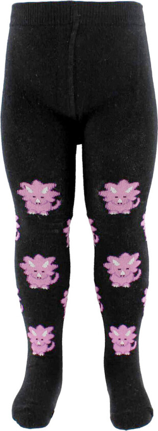 Strømpebukser - Svart m. Dino - - 62/68 - Strømpebukser