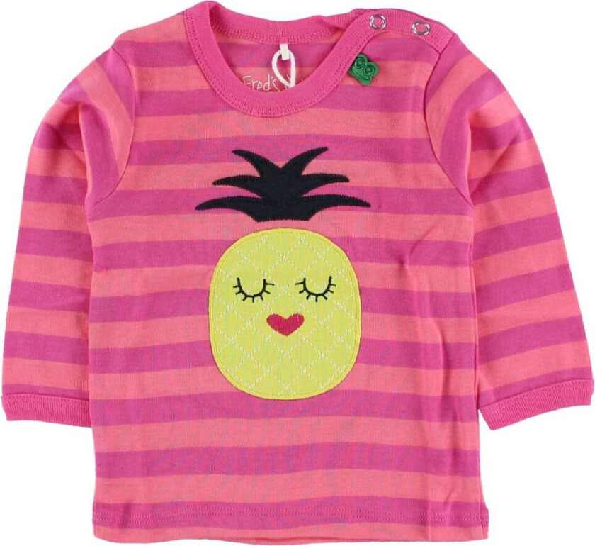 Genser - Rosa/Korall Stripet m. Ananas - - 68 - Genser