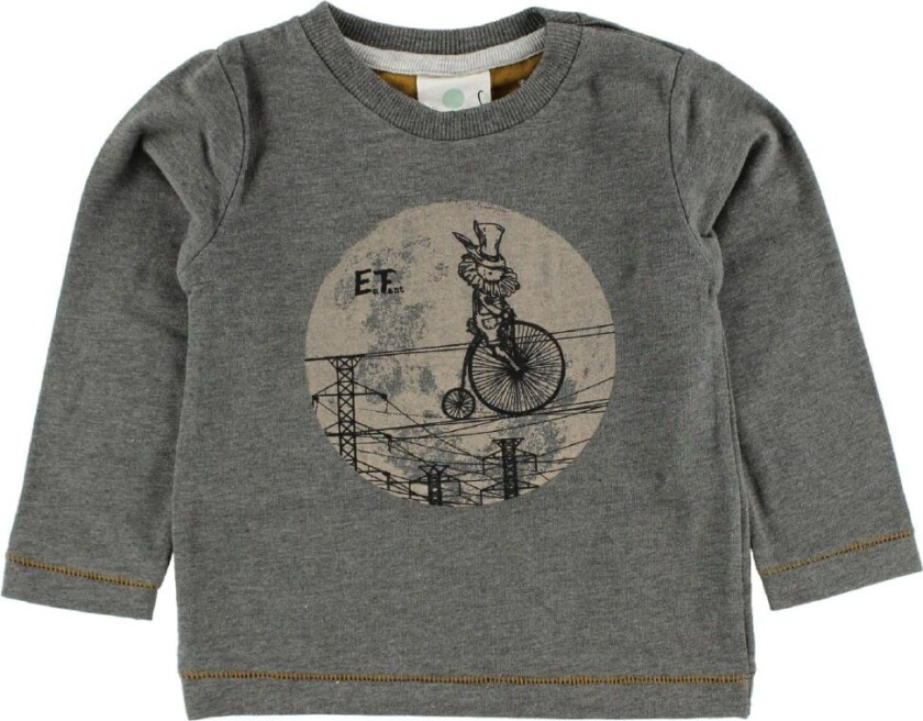 Genser - Grå Melert m. Trykk - - 62 - Genser