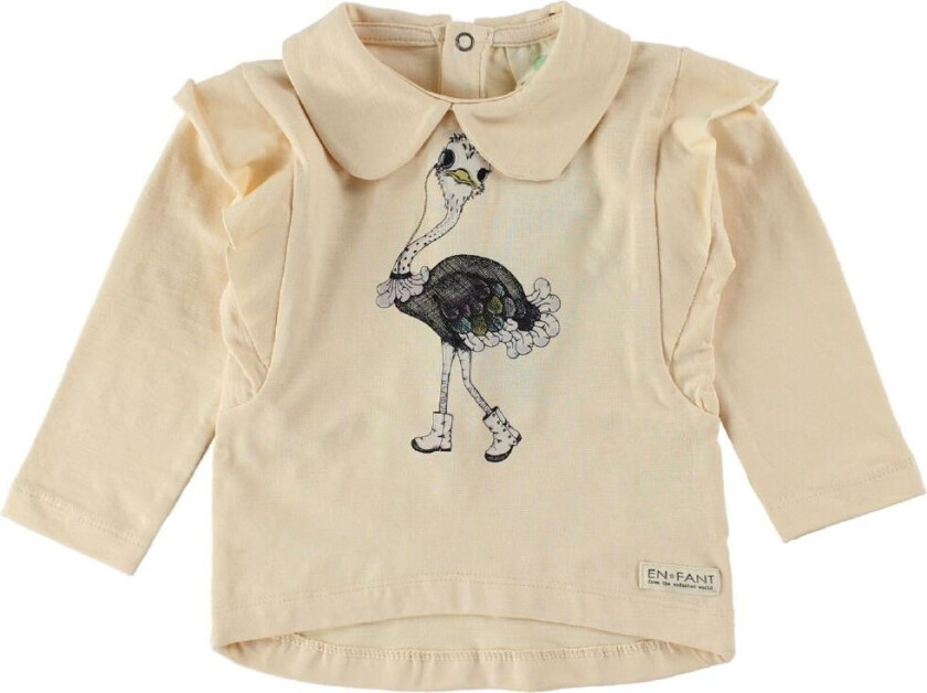 Genser - Lys fersken m. Struts/Volanger - - 62 - Genser