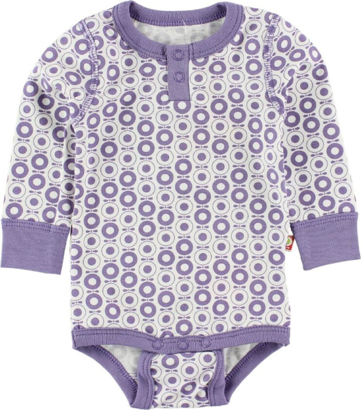 Classics Body - L/Æ - Hvit m. Lilla Epler - - 56 - Langermet Body