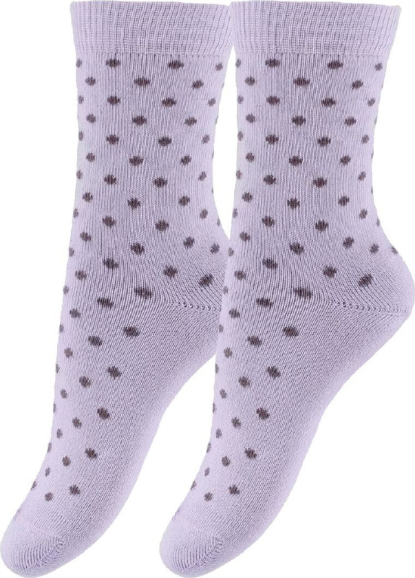 Sokker - 2-pack - Sart Lavendel m. Lilla Prikker - - 39/41 - Sokker