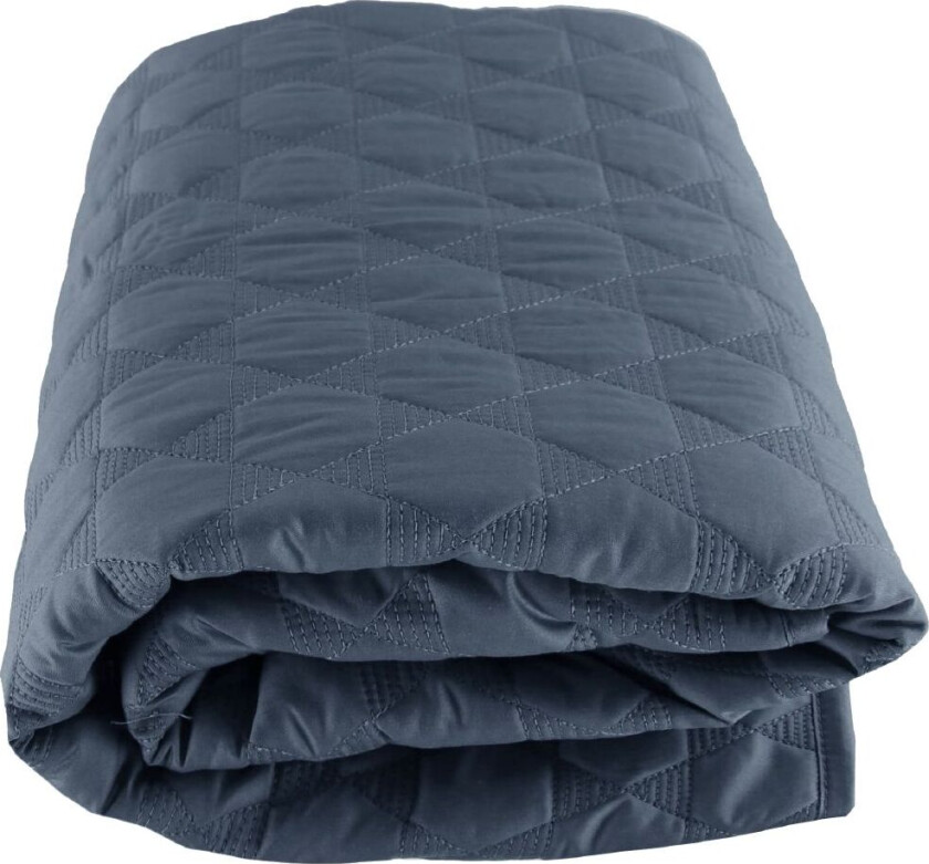 Leketeppe - 100x100 - Quiltet Stålblå m. Stjerner - - OneSize - Lekematte