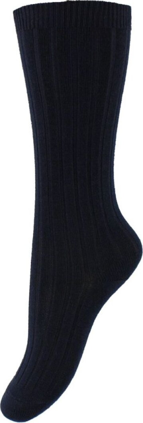 Knestrømper - Rib - Navy - - 7-8 år (122-128) - Sokker