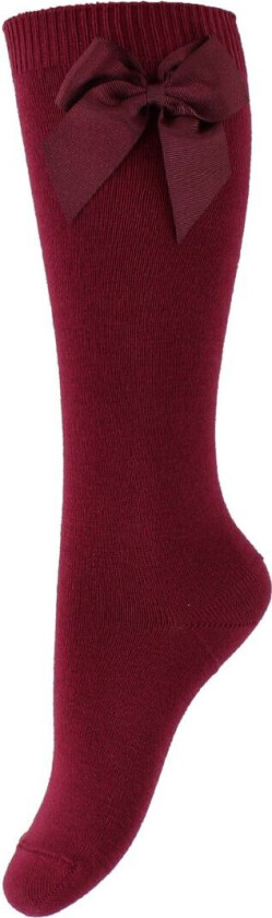 Knestrømper m. Sløyfe - Bordeaux - - 6-12 md - Sokker