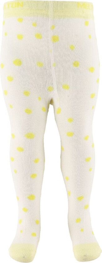 Strømpebukser - Hvit/Gul m. Prikker - - 56/62 - Strømpebukser
